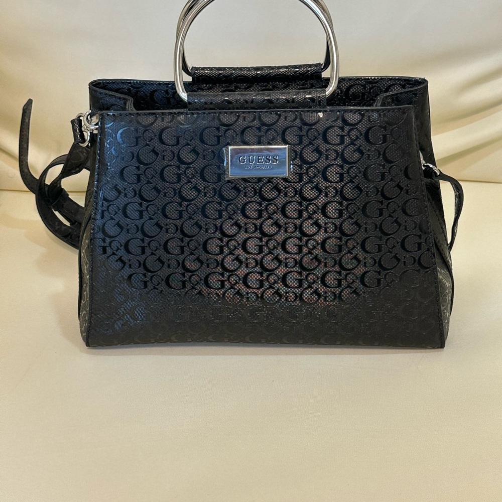Guess Black Monogram Satchel